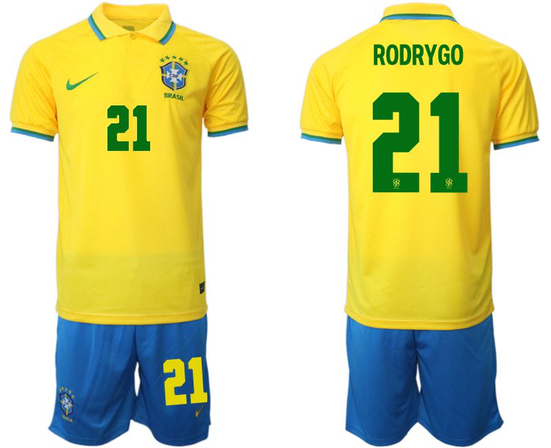 Men 2022 World Cup National Team Brazil home yellow 21 Soccer Jersey